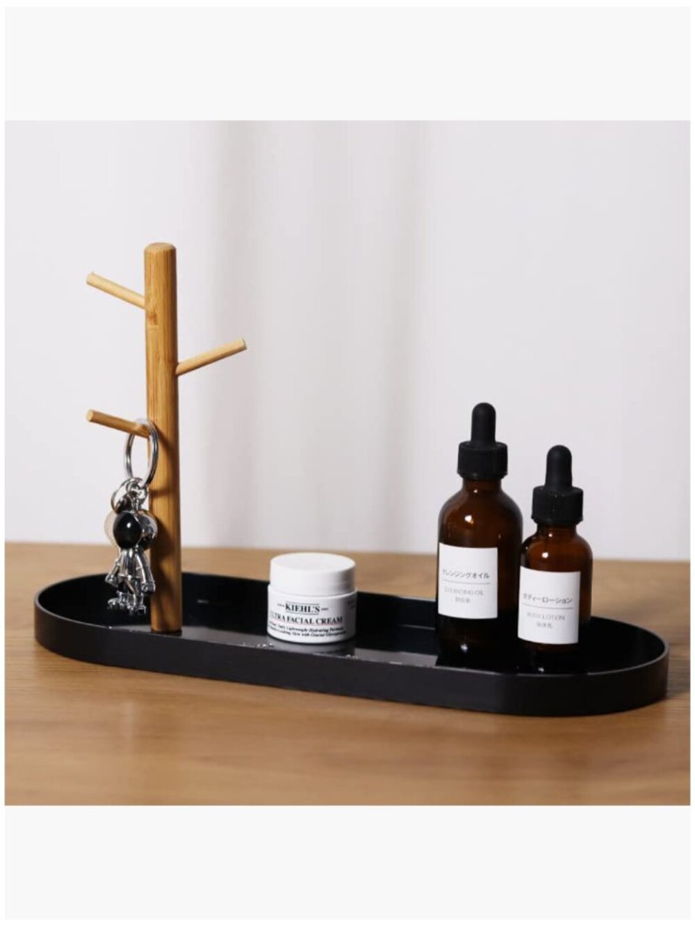 Wood and ABS Plastic Jewelry Tray with 3-Tier Hanging Organizer - Picture 2 of 7